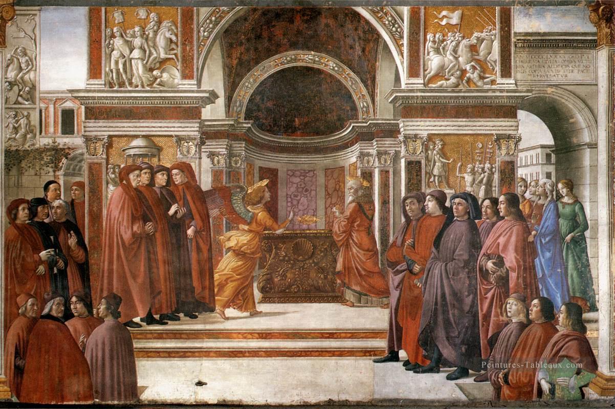 Ange apparaissant à Zacharias Renaissance Florence Domenico Ghirlandaio Peintures à l'huile
